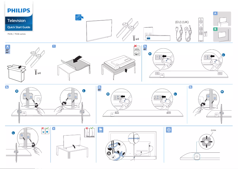 Page 1 of the manual Quick Start Guide Philips 43PUS7506