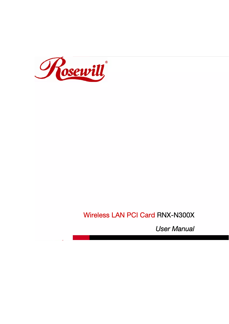 Page n°1 - Manuel utilisateur Rosewill RNX-N300X