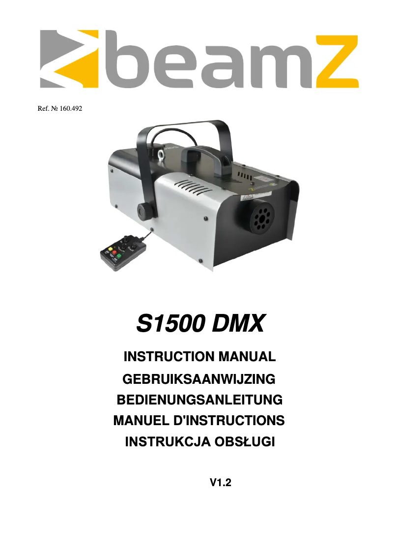 Page 1 de la notice Manuel utilisateur BeamZ S1500
