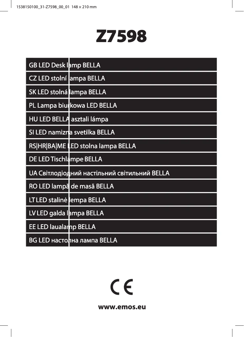 Page n°1 - Manuel utilisateur Emos Z7598