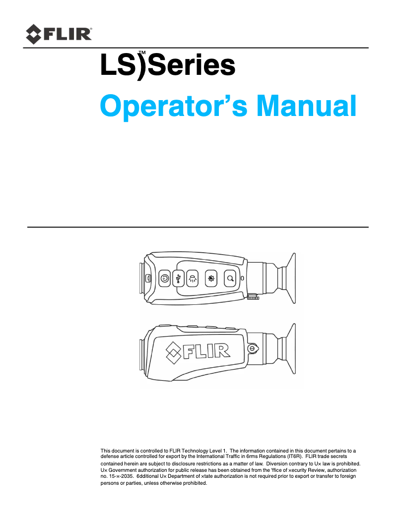 Page 1 de la notice Manuel utilisateur FLIR Scout LS-XR