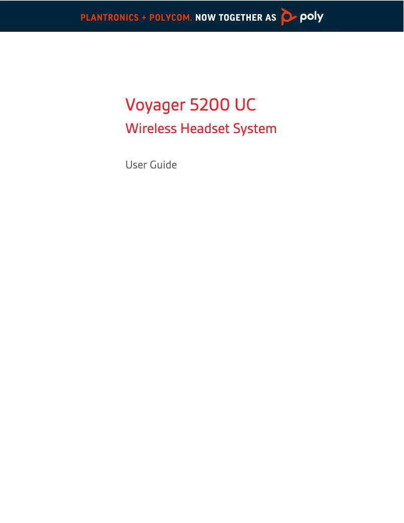 Page 1 de la notice Manuel utilisateur Plantronics Voyager 5200 Office