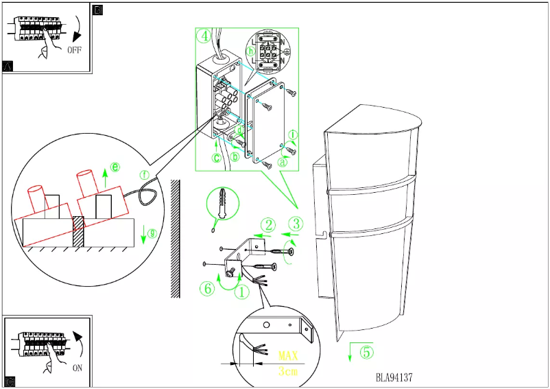 Page n°1 - Manuel utilisateur Eglo Breganzo
