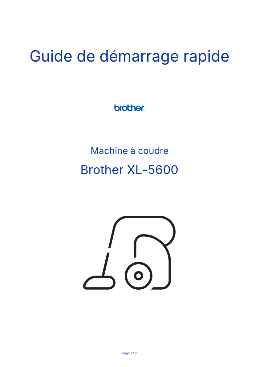 Page n°1 - Guide de démarrage rapide Brother XL-5600