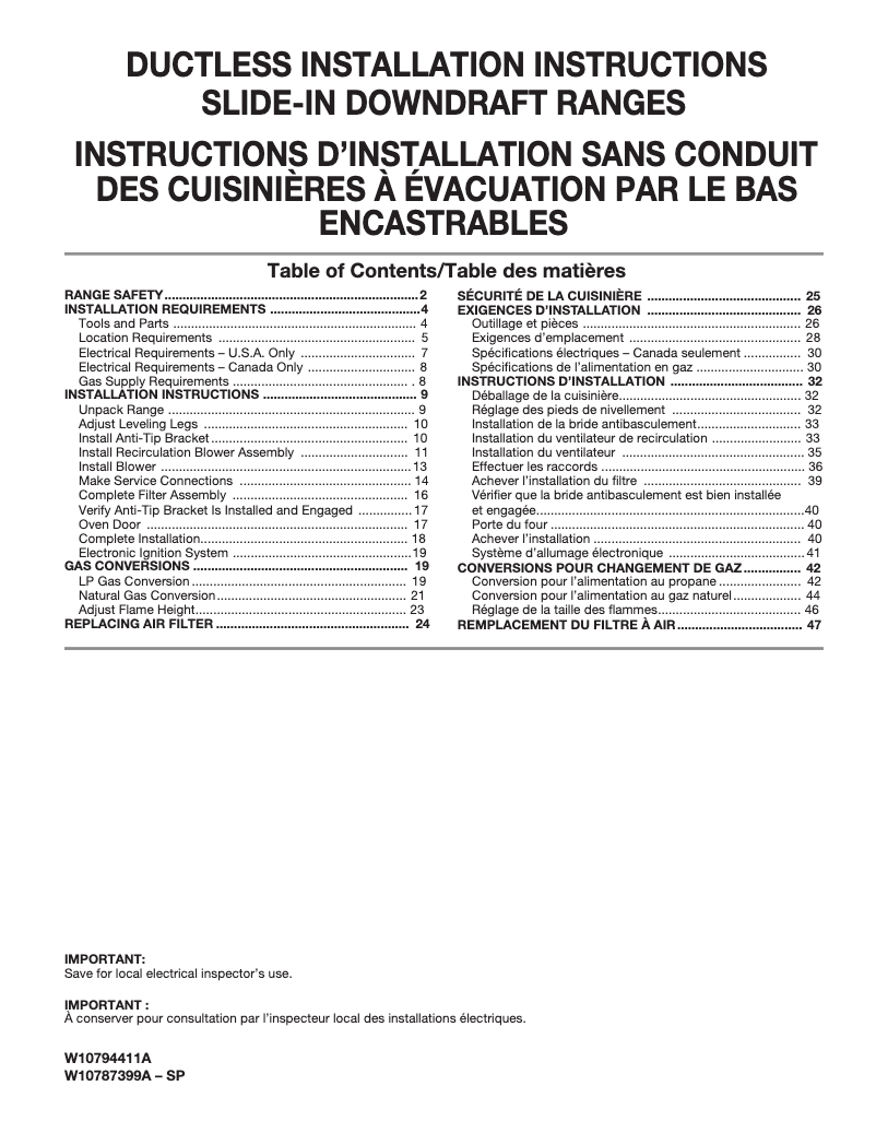 Page n°1 - Manuel utilisateur Maytag W10748976