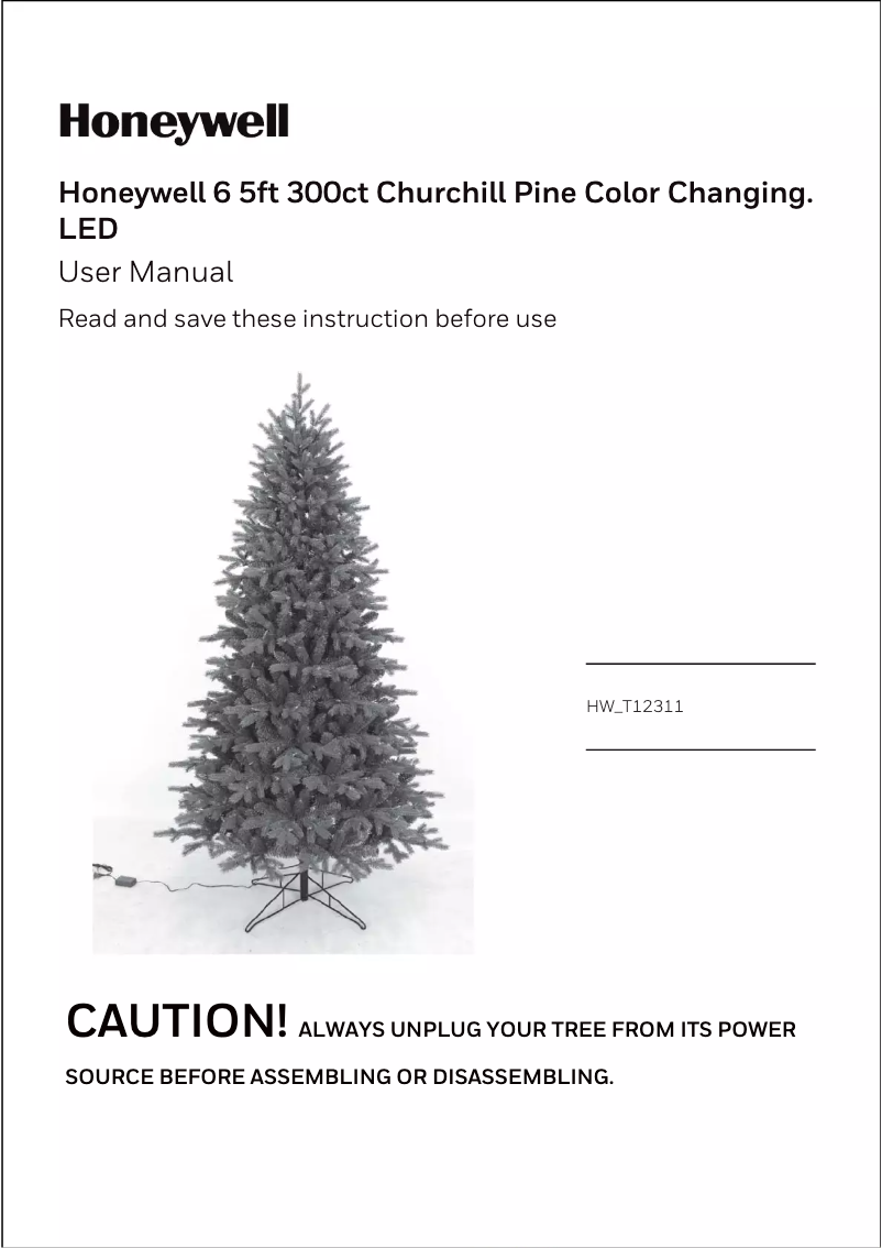 Page n°1 - Manuel utilisateur Honeywell HW-T12311