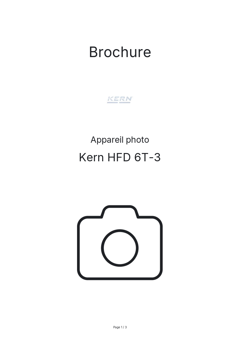 Image de la première page du manuel de l'appareil HFD 6T-3