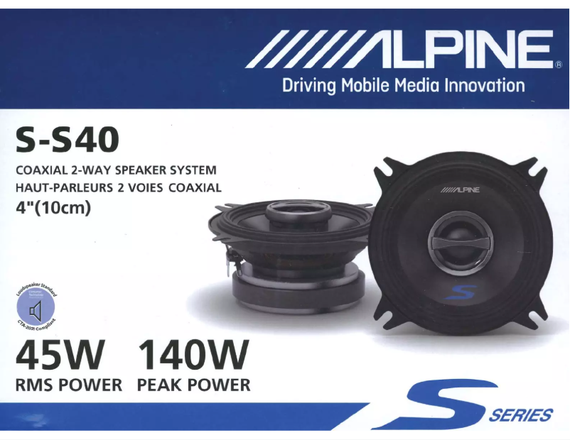 Image de la première page du manuel de l'appareil S-S40