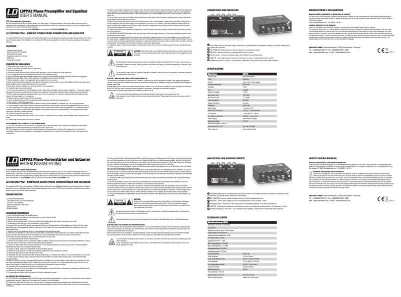 Image de la première page du manuel de l'appareil PPA 2
