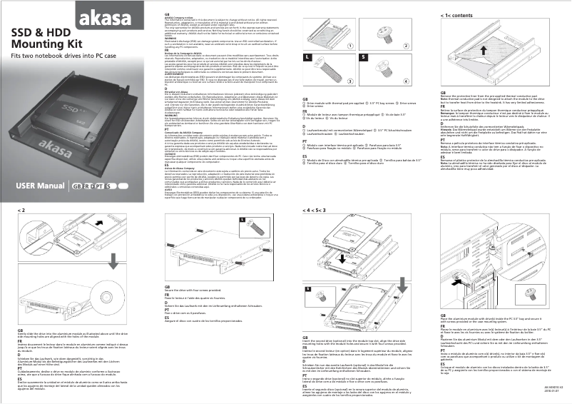 Page 1 de la notice Manuel utilisateur Akasa AK-MX010