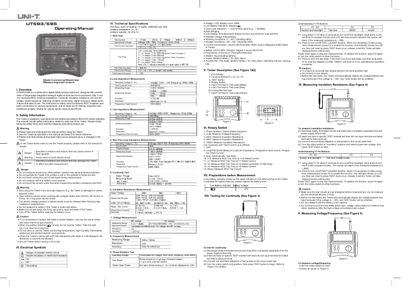 Page n°1 - Manuel utilisateur Uni-T UT595