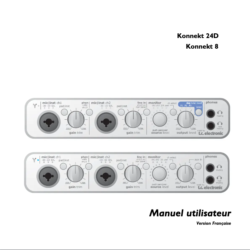 Page n°1 - Manuel utilisateur TC Electronic Konnekt 24D