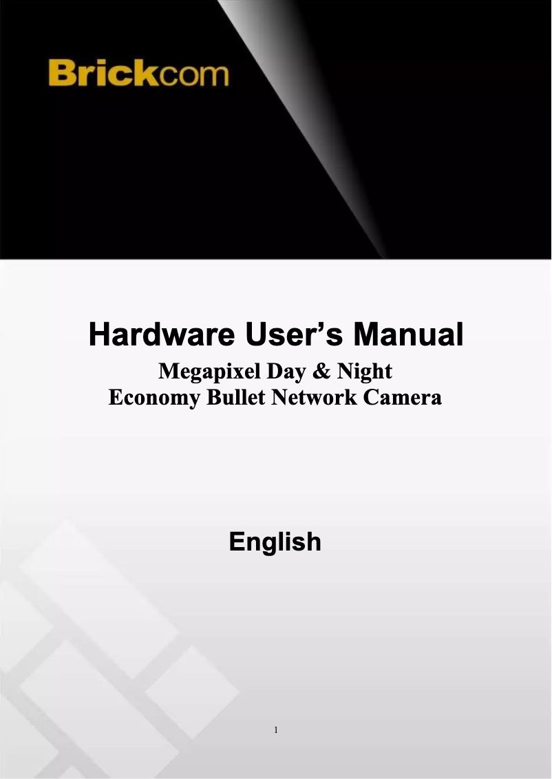 Page 1 de la notice Manuel utilisateur Brickcom OB-202Ne-V6