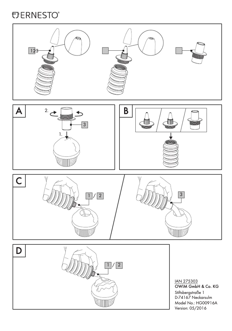 Page n°1 - Manuel utilisateur Ernesto HG00916A
