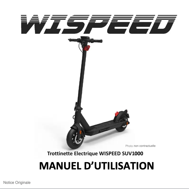 Image de la première page du manuel de l'appareil Wispeed SUV1000