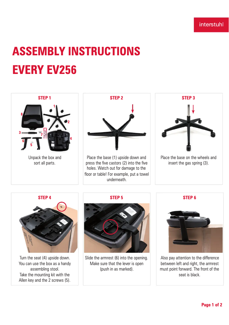 Page n°1 - Manuel utilisateur Interstuhl EVERY EV256