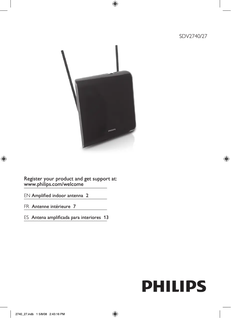 Page 1 de la notice Manuel utilisateur Philips SDV2740