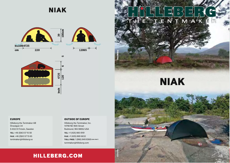 Page 1 de la notice Manuel utilisateur Hilleberg Niak