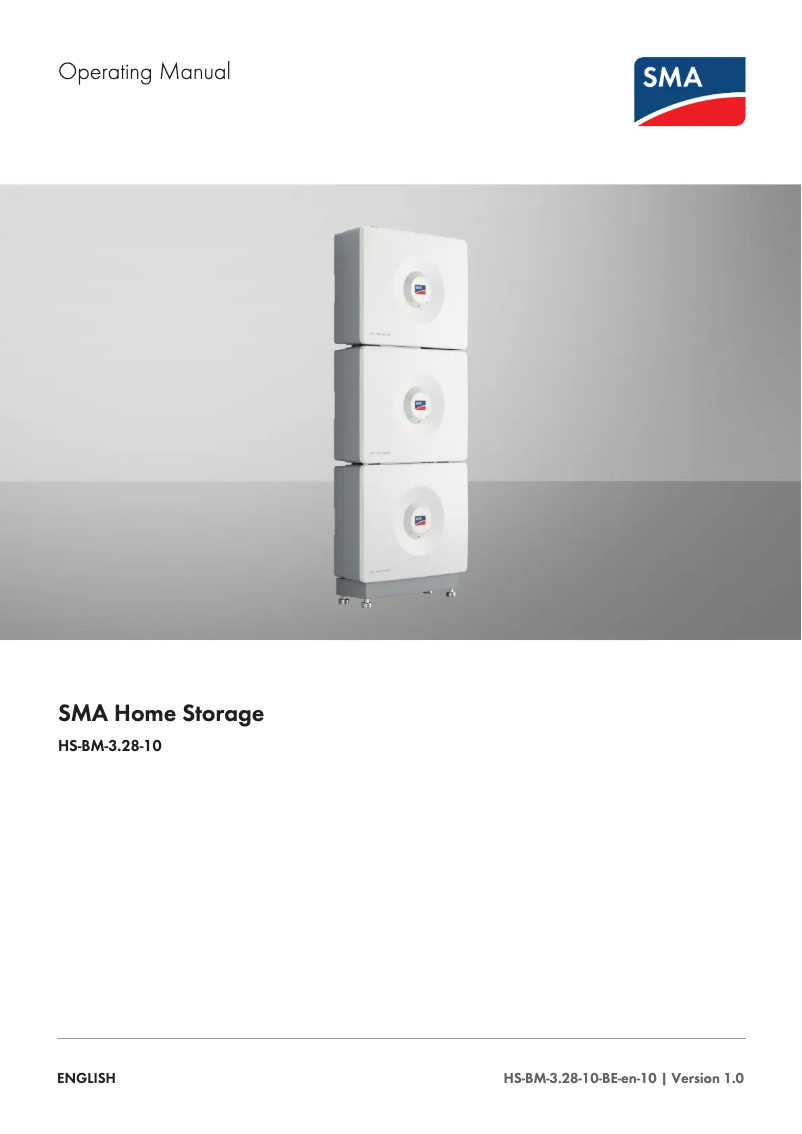 Page 1 de la notice Manuel utilisateur SMA Home Storage HS-BM-3.28-10