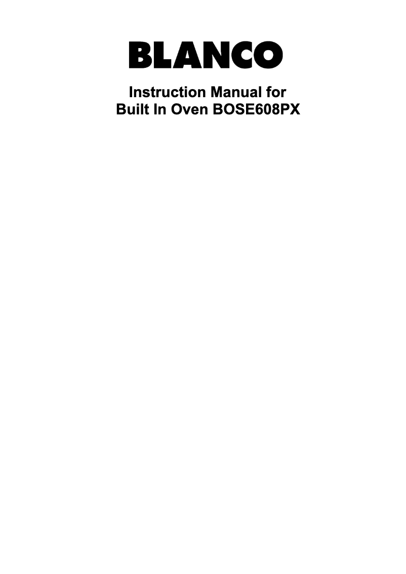 Page 1 de la notice Manuel utilisateur BLANCO BOSE608PX