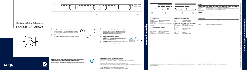 Page 1 de la notice Manuel utilisateur Lancom GS-3652