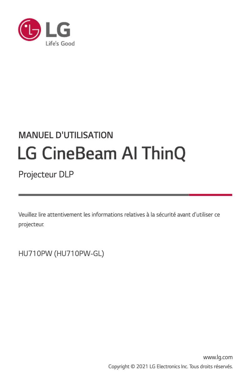 Page n°1 - Manuel utilisateur LG CineBeam HU710PW