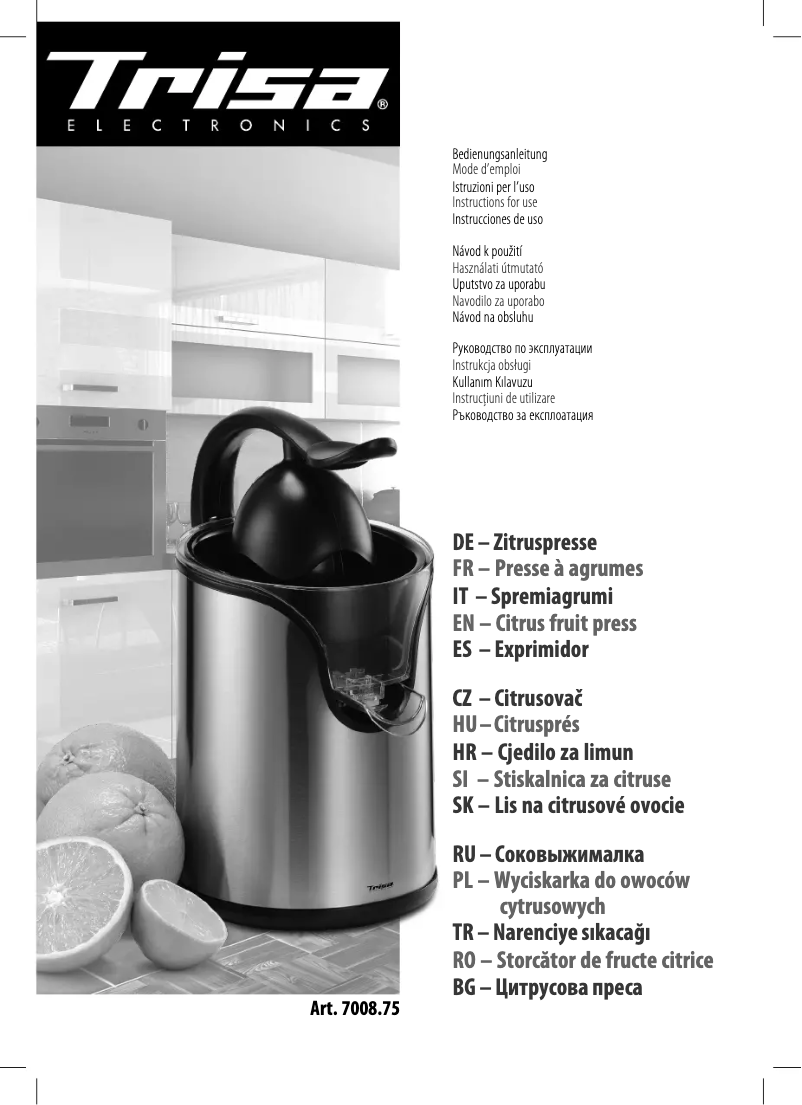 Page 1 de la notice Manuel utilisateur Trisa Vital Press