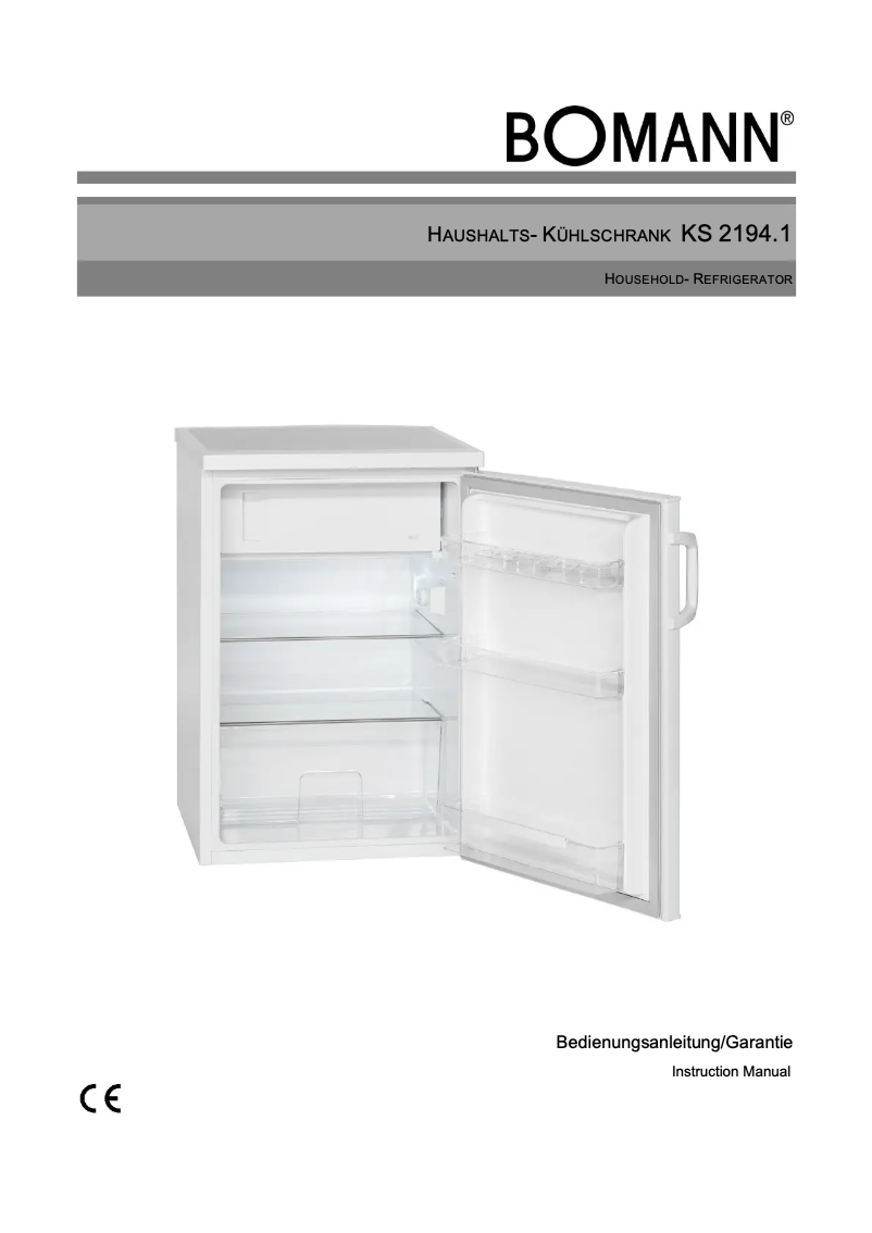 Page 1 de la notice Manuel utilisateur Bomann KS 2194.1