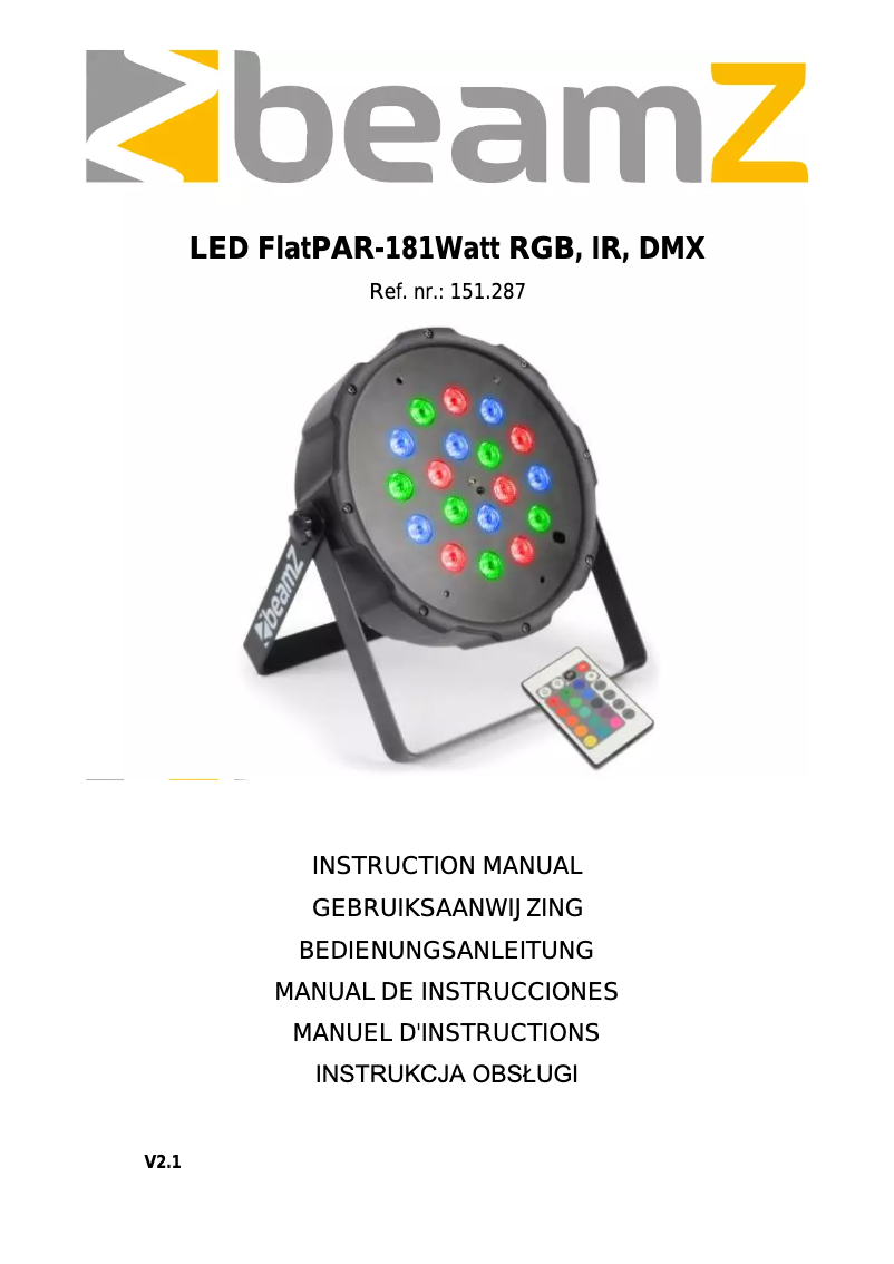 Image de la première page du manuel de l'appareil FlatPAR 151.226