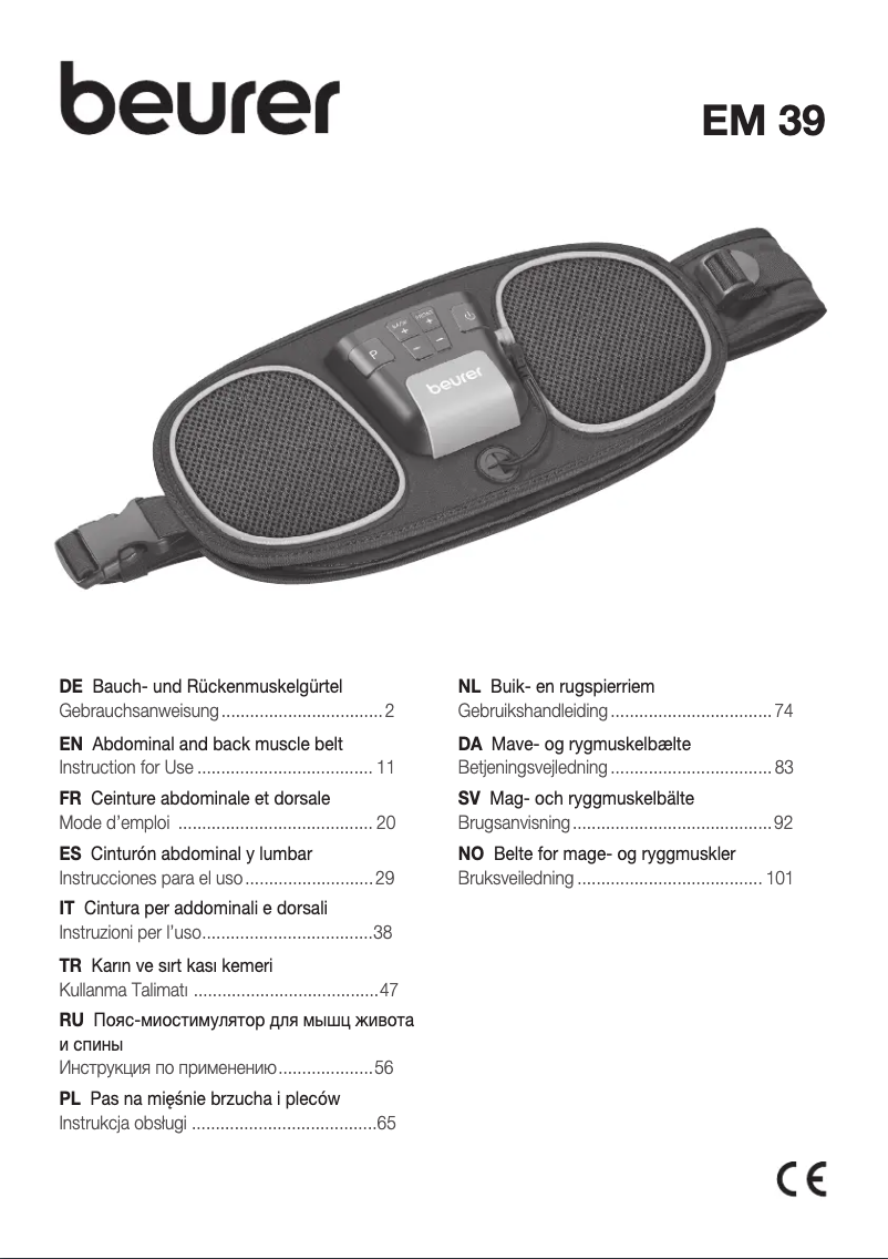 Página 1 del manual Manual de usuario Beurer EM 39