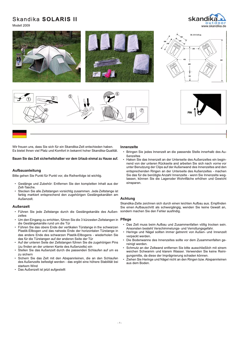 Page 1 of the manual User Manual Skandika Solaris II