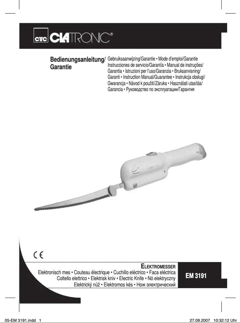 Page 1 de la notice Manuel utilisateur Clatronic EM 3191