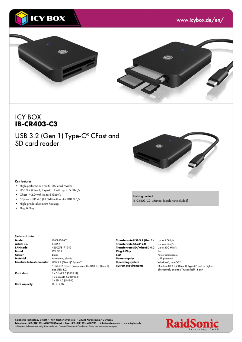 Image de la première page du manuel de l'appareil IB-CR403-C3
