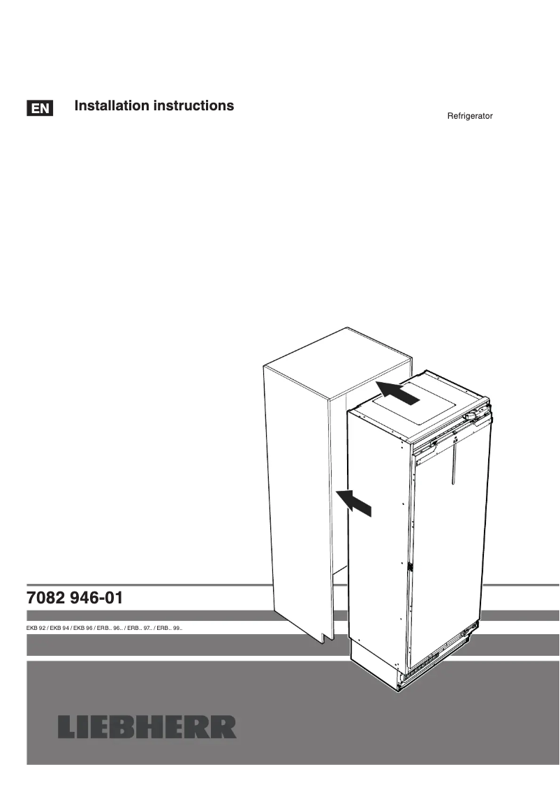 Page n°1 - Guide d'installation Liebherr ERBh 9970