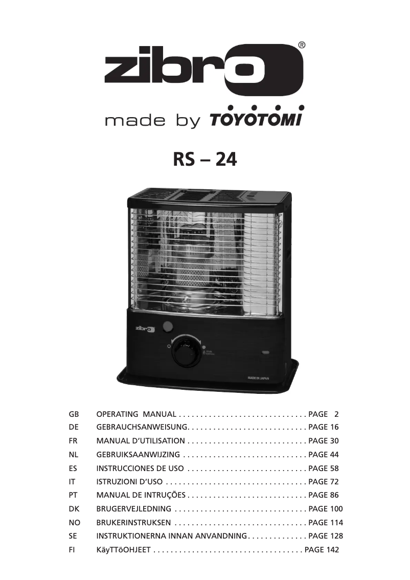 Page 1 de la notice Manuel utilisateur Zibro RS-24