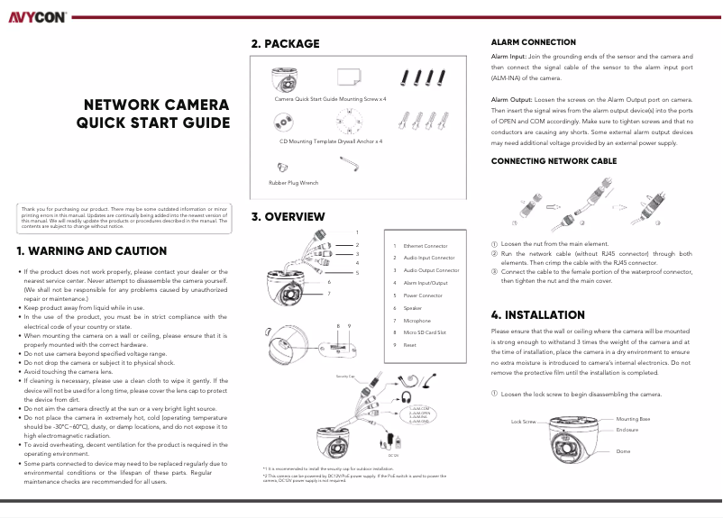 Page 1 de la notice Manuel utilisateur Avycon AVC-EHN51AVT-AI-SL
