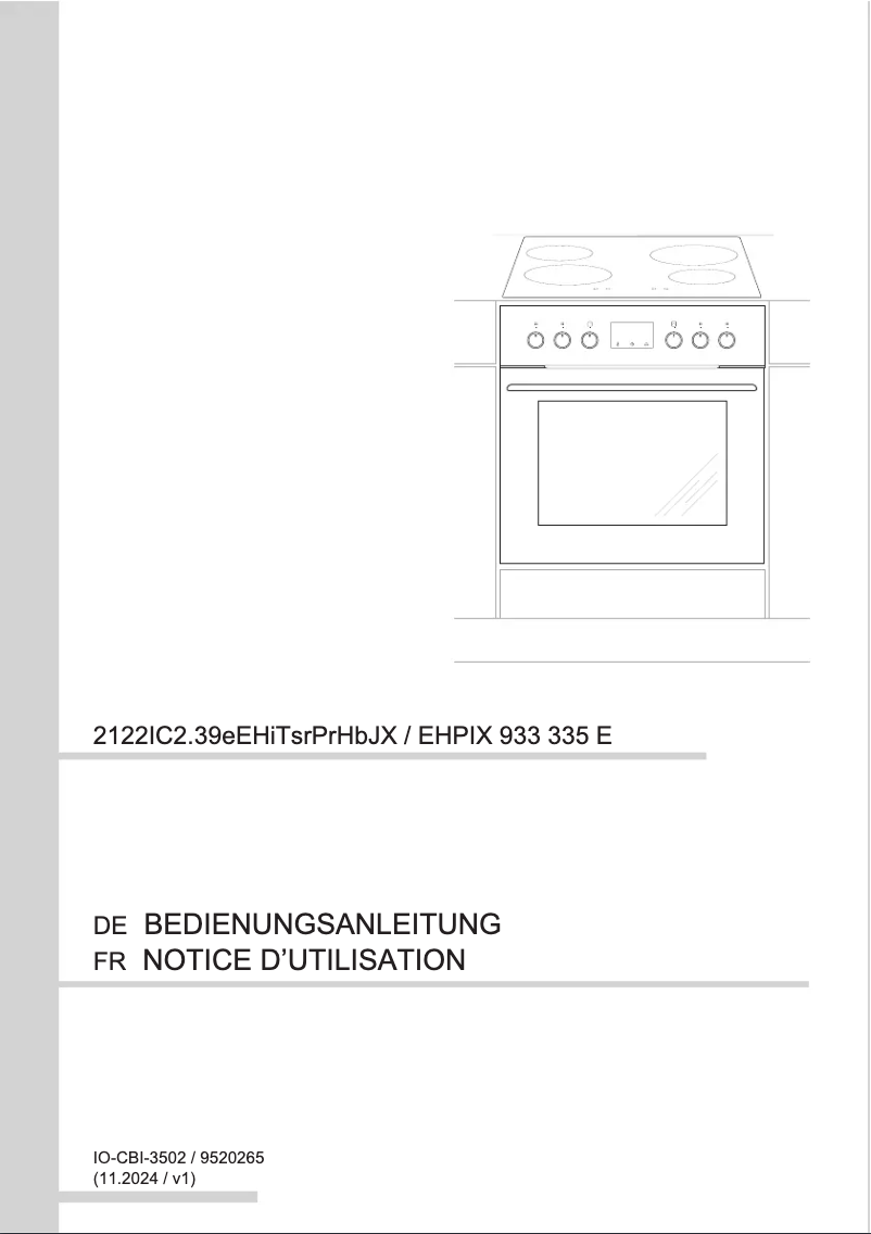 Page n°1 - Manuel utilisateur Amica EHPIX 933 335 E