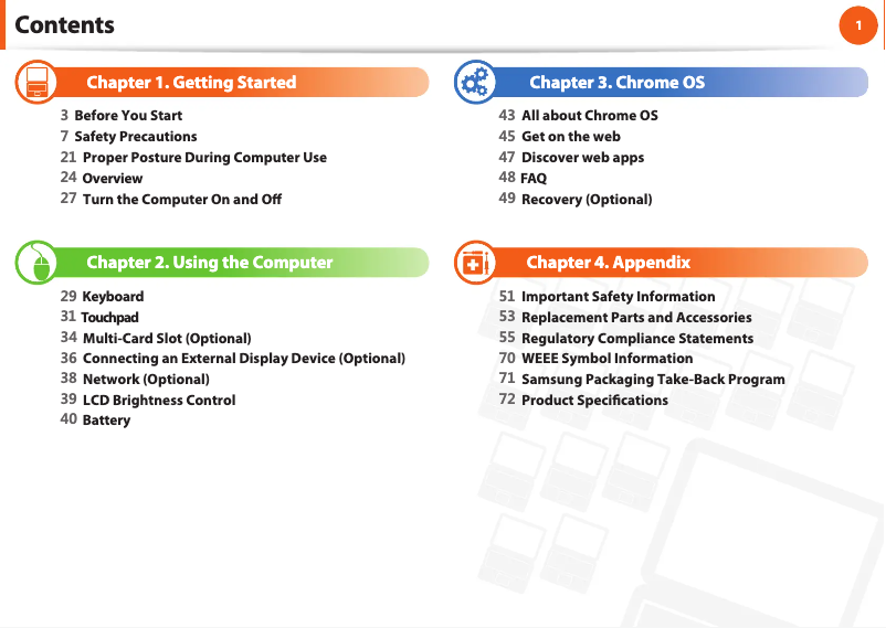Página 1 del manual Manual de usuario Samsung Chromebook 3
