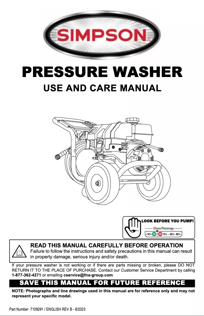 Page n°1 - Manuel utilisateur Simpson Megashot MS60850-S