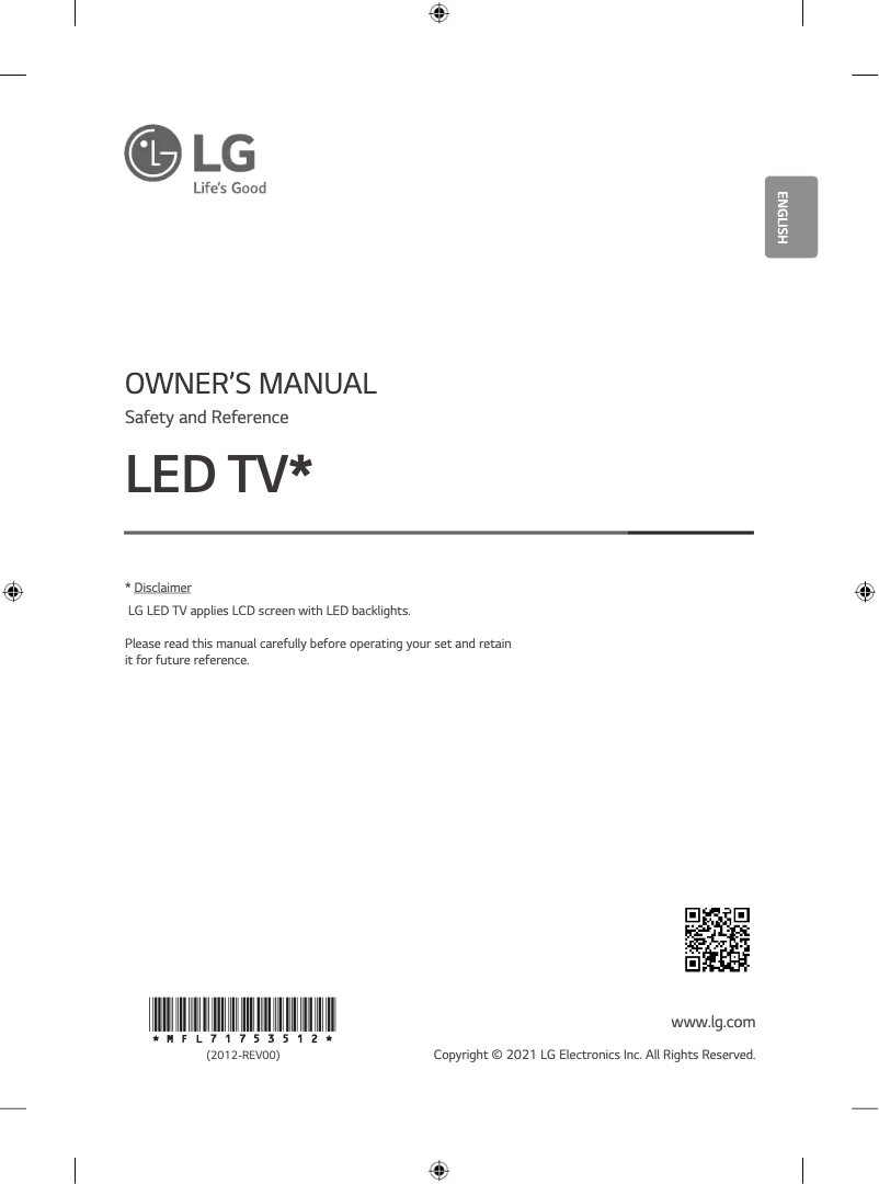 Page 1 of the manual User Manual LG 55NANO80TPA