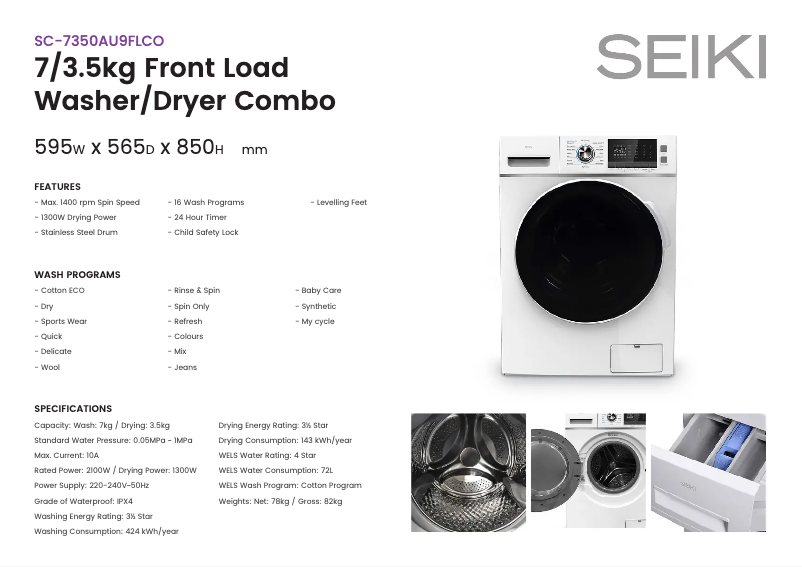 Image de la première page du manuel de l'appareil SC-7350AU9FLCO