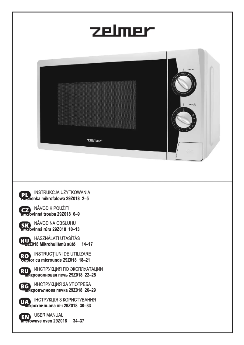Página 1 del manual Manual de usuario Zelmer 29Z018