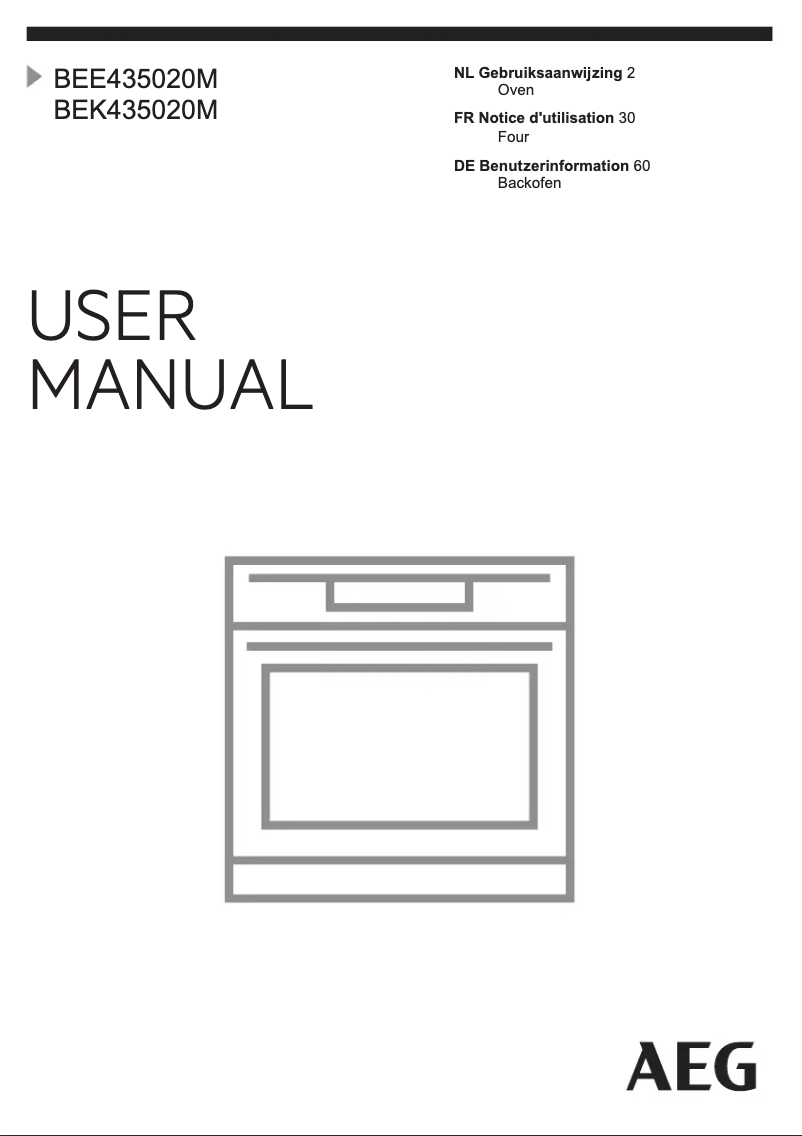 Page 1 de la notice Manuel utilisateur AEG BEK435020M