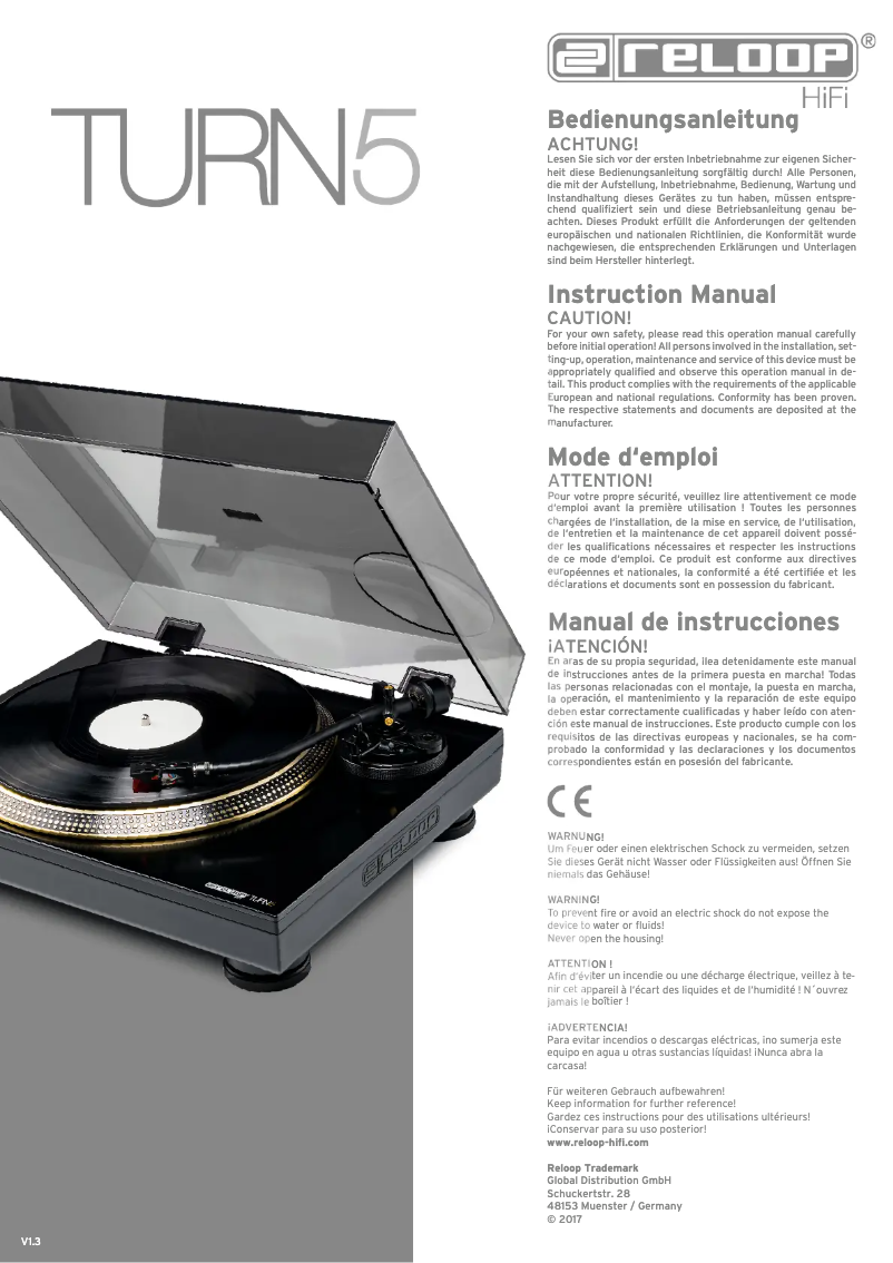 Page n°1 - Manuel utilisateur Reloop Turn 5
