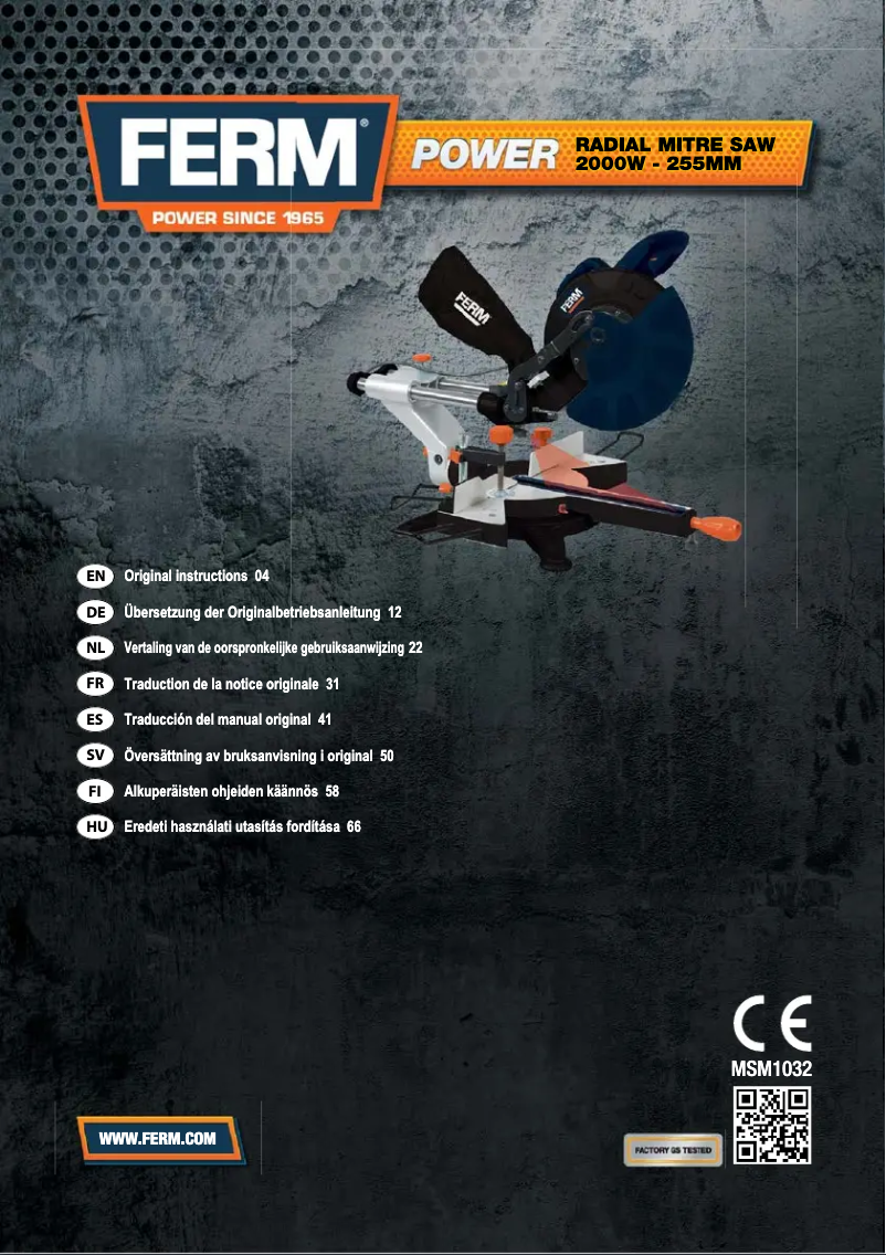 Image de la première page du manuel de l'appareil MSM1032