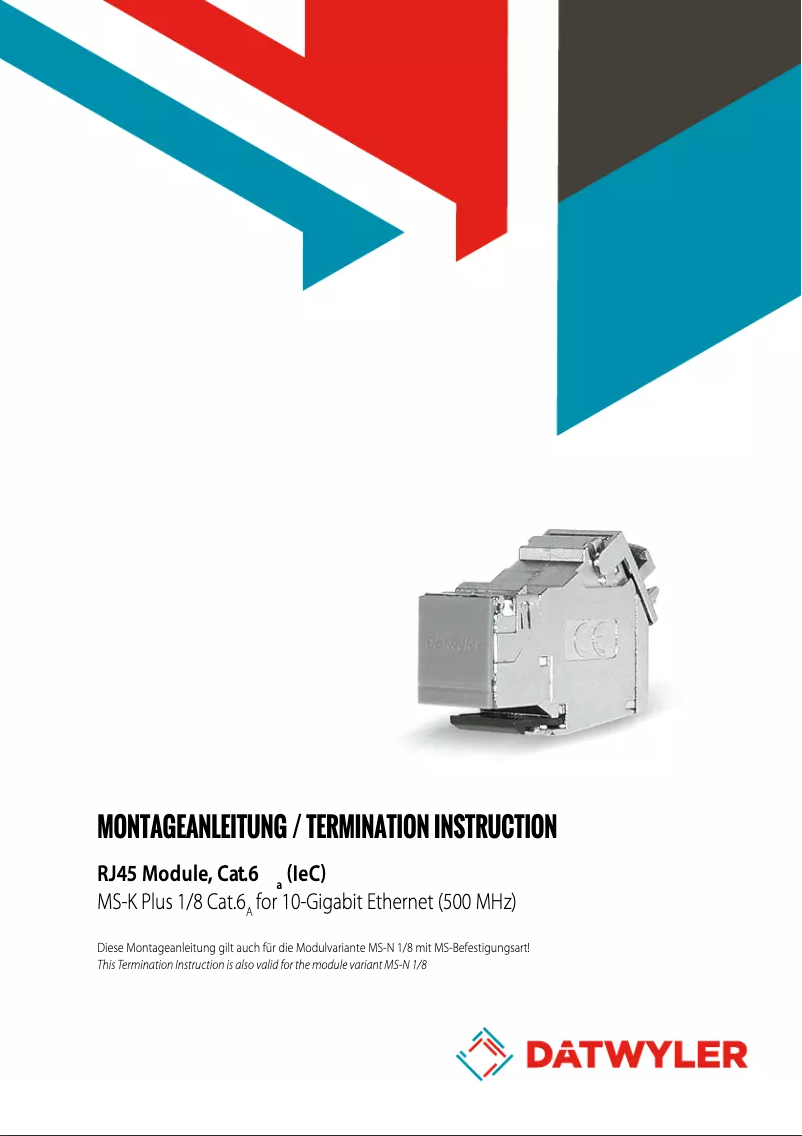 Image de la première page du manuel de l'appareil MS-K Plus 1/8 Cat.6A