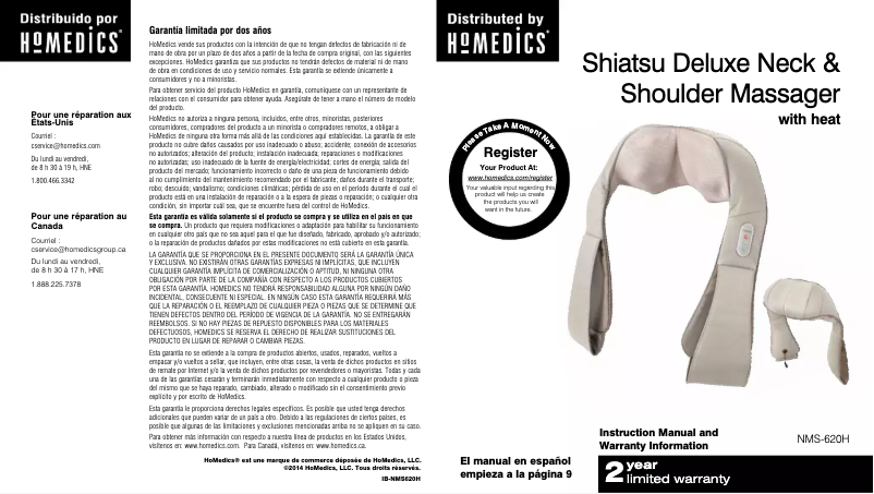Page n°1 - Manuel utilisateur Homedics NMS-620
