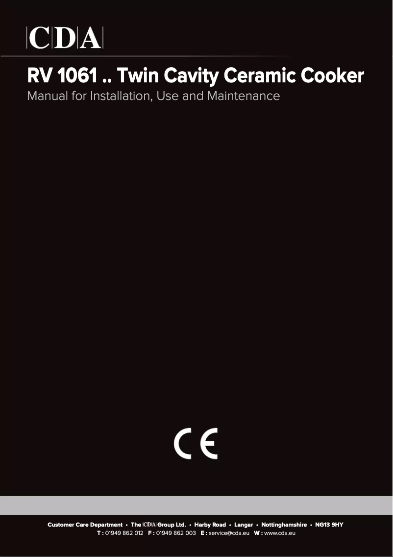 Page 1 de la notice Manuel utilisateur CDA RV1061