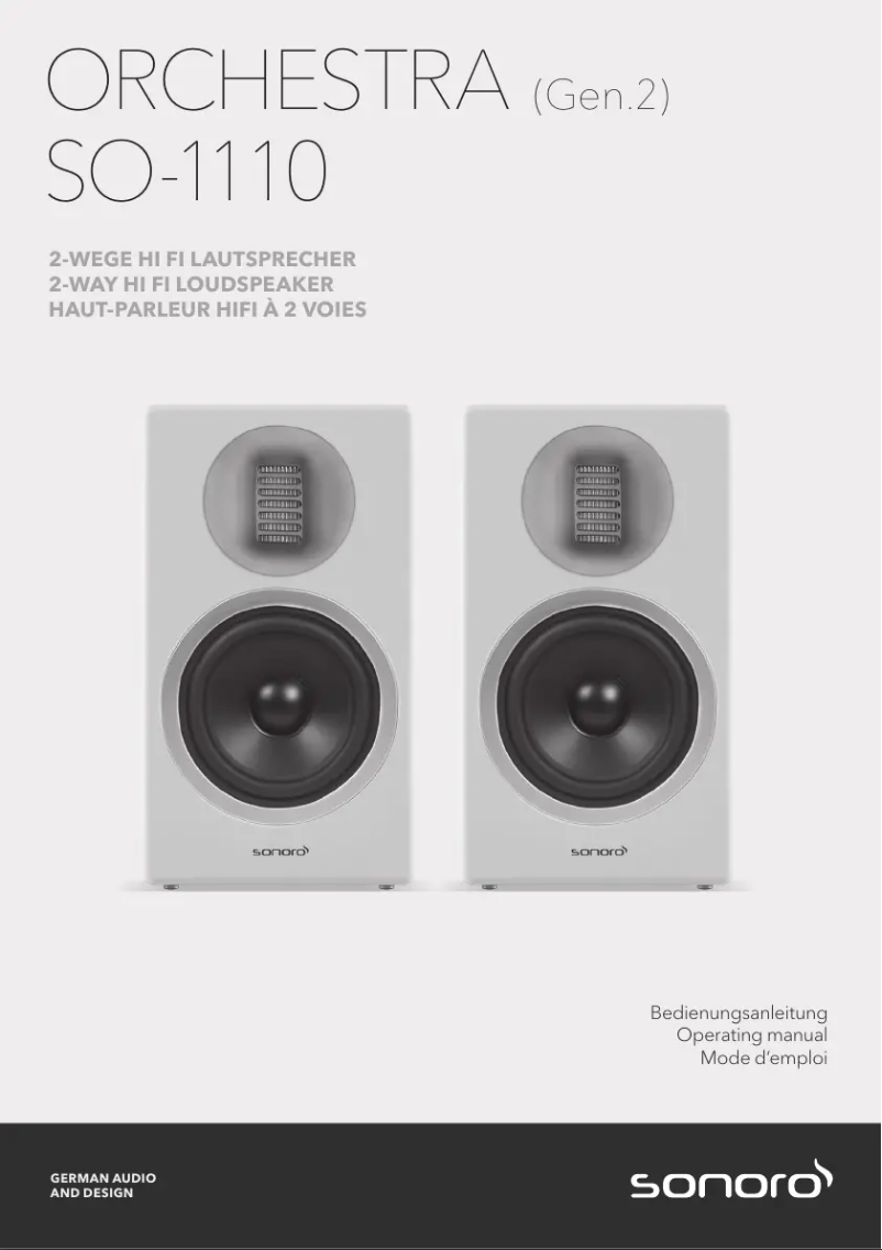 Page 1 de la notice Manuel utilisateur Sonoro Orchestra SO-1100