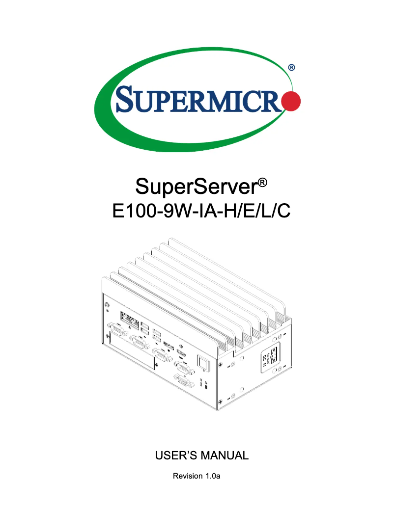 Image de la première page du manuel de l'appareil SuperServer E100-9W-IA-C